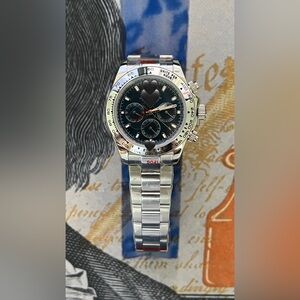 Men’s Luxury Daytona Style Automatic Stainless Steel Watch Blue Dial 40mm